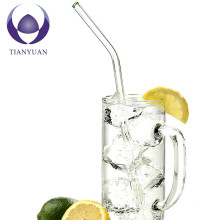 TYGLASS Wholesale transparent high-quality borosilicate glass straws with customizable colors and shapes